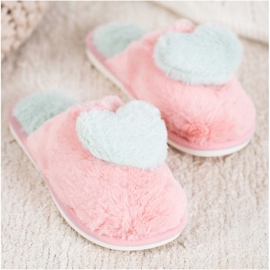 Bona Chinelos com coração rosa cinza 1