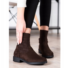 SHELOVET Botas de camurça deslizantes marrom 1