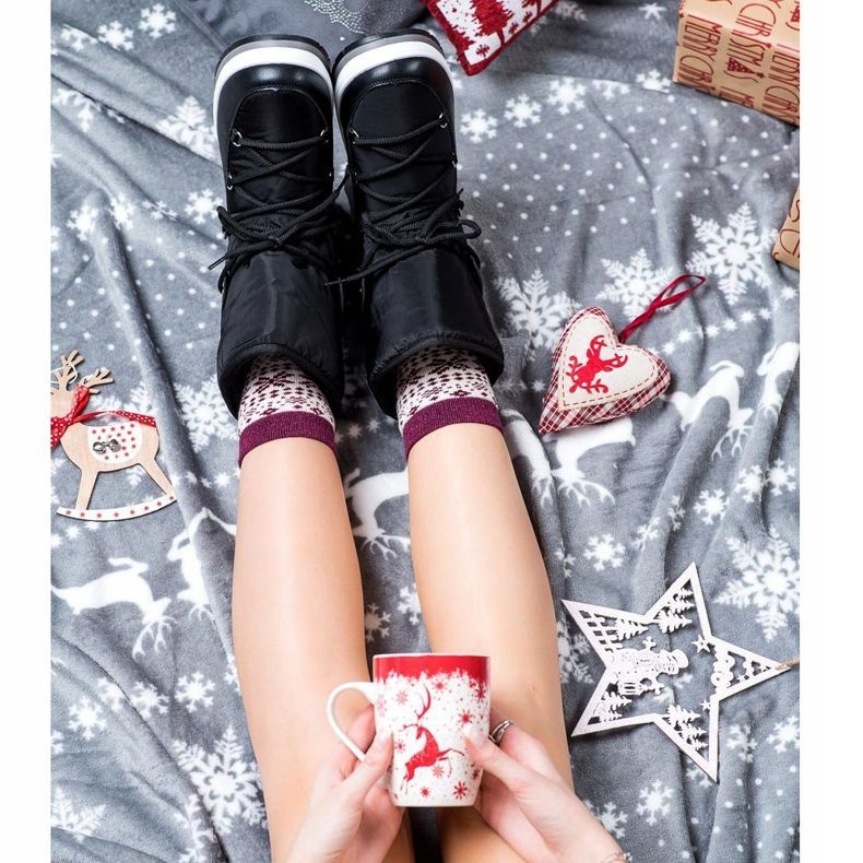 GOLL Botas de neve pretas quentes preto 1