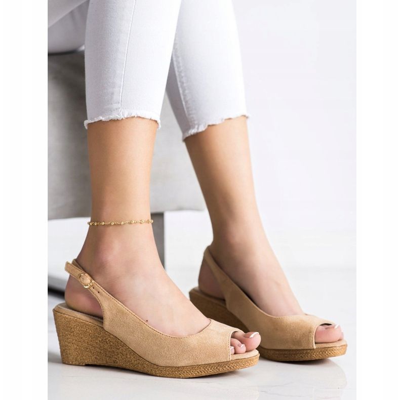 Goodin Sandálias casuais de cunha castanho 1