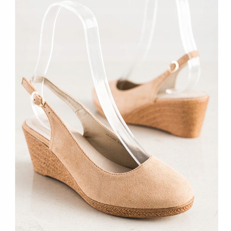 Goodin Bombas de cunha confortáveis marrom 1