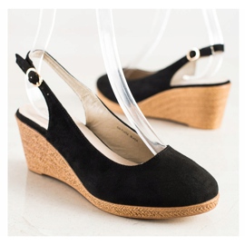 Goodin Bombas de cunha confortáveis preto 1