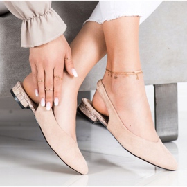 Goodin Sapatos deslizantes com calcanhar exposto bege 1