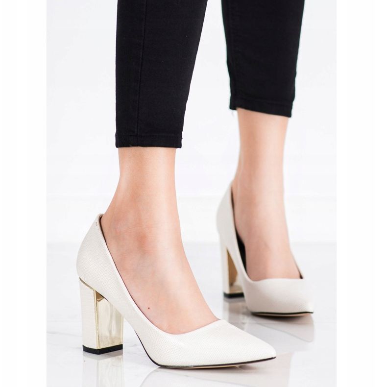 Goodin Bombas elegantes de salto alto bege 1