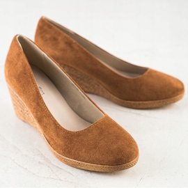 Goodin Bombas de cunha leve marrom 1