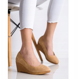 Goodin Bombas de cunha leve bege 2