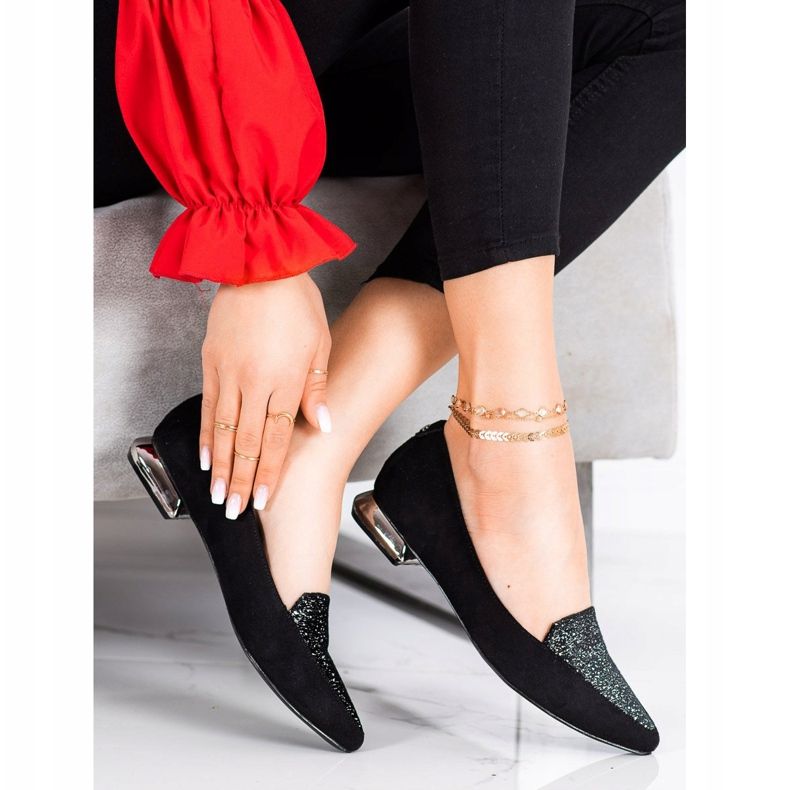 Goodin Bombas de ponta da moda preto 1