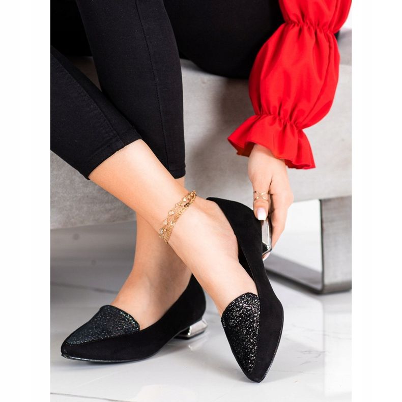 Goodin Bombas de ponta da moda preto 2