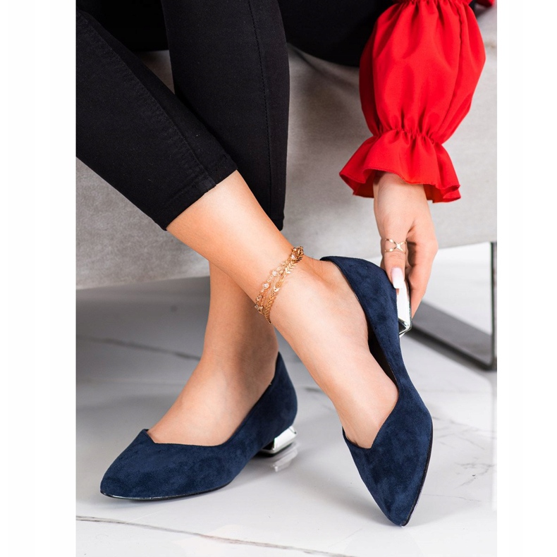 Goodin Bombas de salto plano azul marinho azul 1