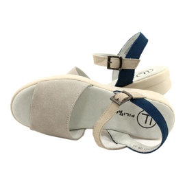 Sandálias femininas confortáveis ​​de couro Filippo DS2021/21 cinza 3