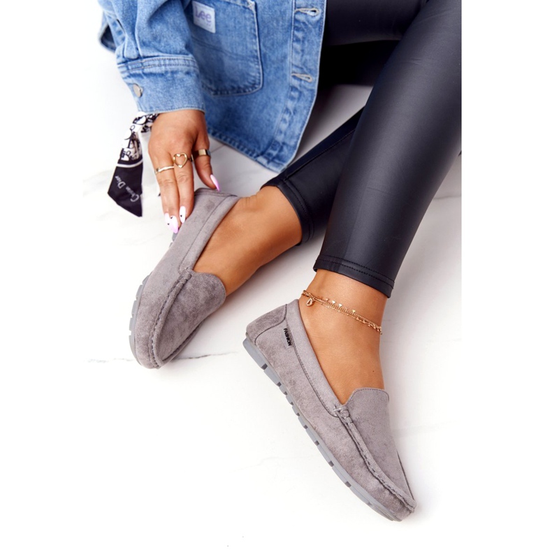 PH1 Mocassins de camurça feminino cinza San Marino 2