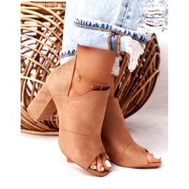 Botas de camurça primavera em um poste Vinceza 21-17095 bege 3