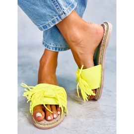 Chinelos femininos CK159 amarelo neon 1
