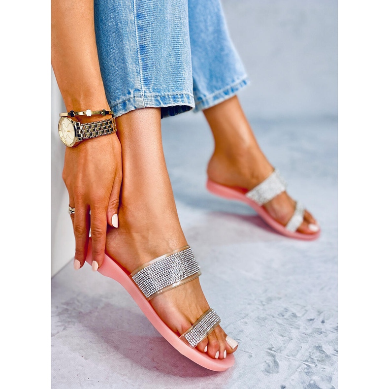 Chinelos de silicone rosa BG51 rosa prata 1