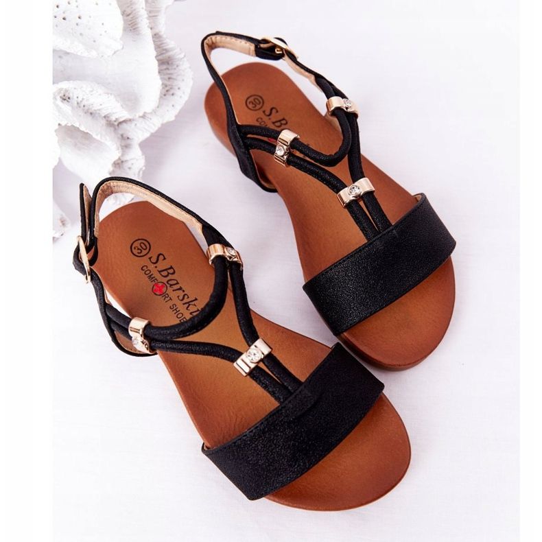 S.Barski Sandálias infantis S. Bararski Comfort Black preto 2