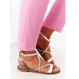 S.Barski Sandálias rasteiras S. Barski LJ281 Branco e Prata 2