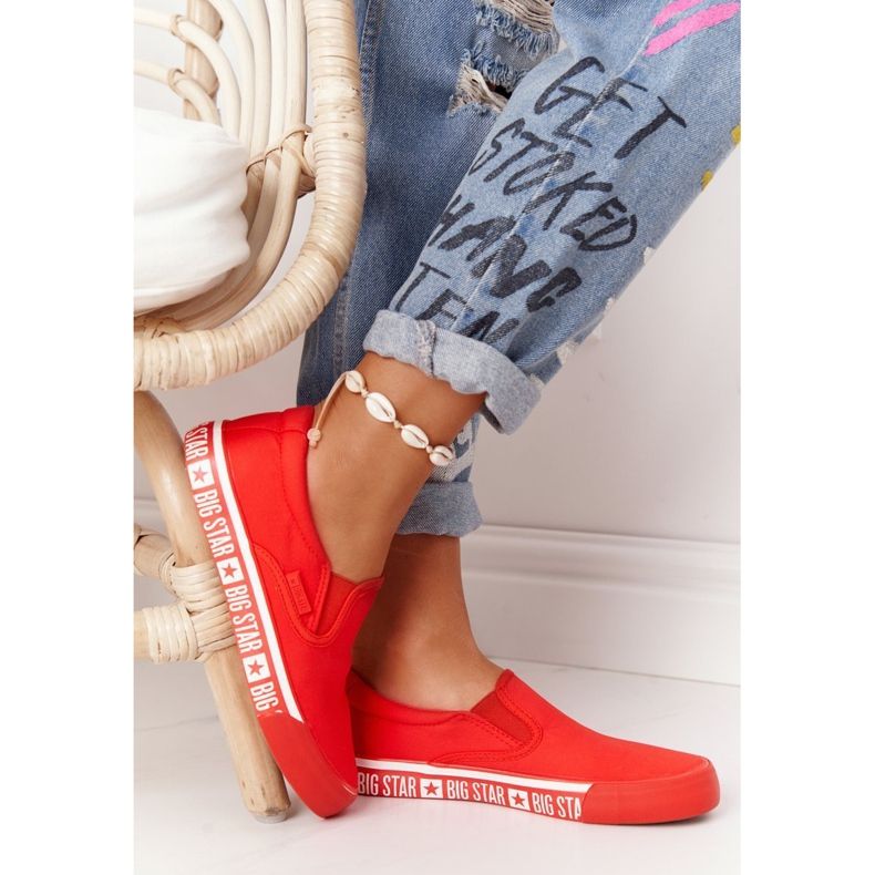 Tênis feminino ajustável Big Star HH274010 vermelho 1