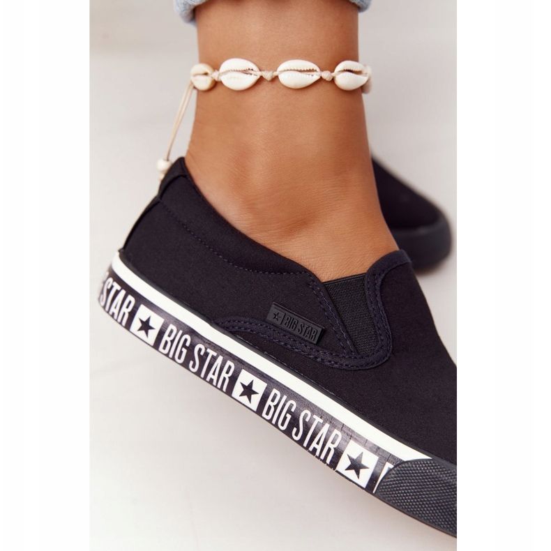 Tênis feminino slip-on Big Star HH274012 preto 1