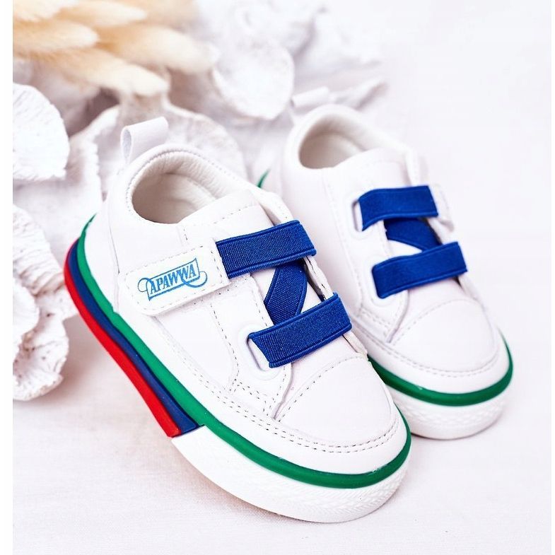 Apawwa Tênis infantil com canelado branco e azul marinho Baxter azul-marinho 2