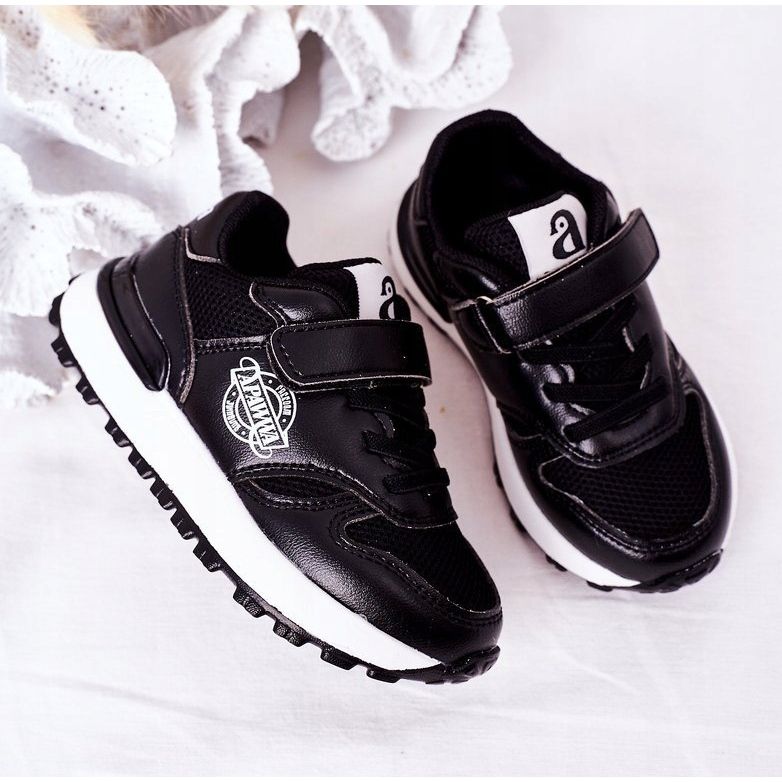Apawwa Calçados infantis esportivos tênis preto Skatepark 1
