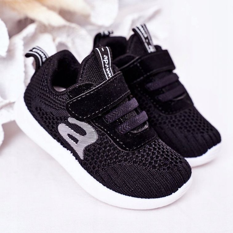 Apawwa Sapatos esportivos infantis pretos pequeno esportista 2