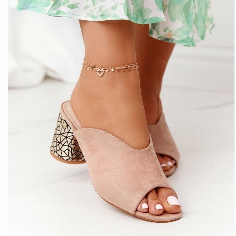 Salto alto em camurça S.Barski C420-15 Bege 2