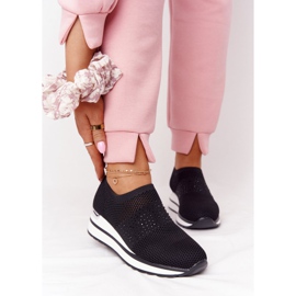 Tênis Openwork Slip-On On Wedge Black Sophia branco preto 1 Tênis Openwork Slip-On On Wedge Black Sophia branco preto 1