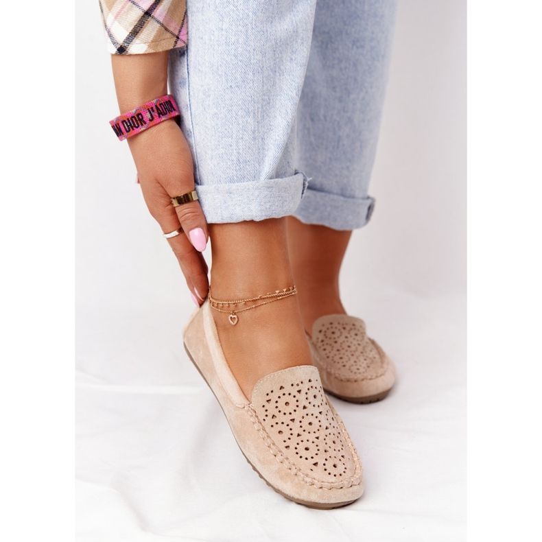 Mocassins de camurça feminino Beige Molly bege 2