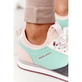 Calçados esportivos com espuma de memória Cross Jeans HH2R4049C verde-rosa 2