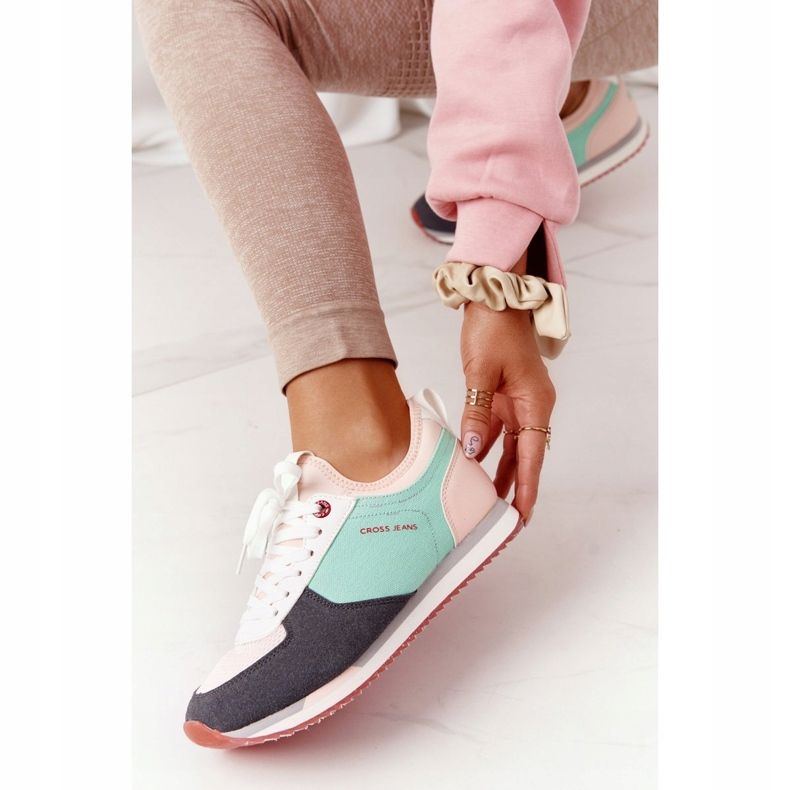 Calçados esportivos com espuma de memória Cross Jeans HH2R4049C verde-rosa 1