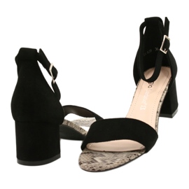 Sandálias em poste baixo Sergio Leone SK839 bege castanho preto 4