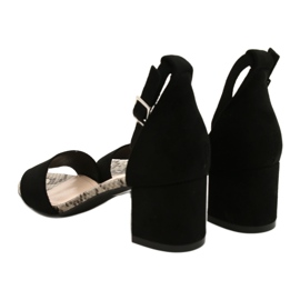 Sandálias em poste baixo Sergio Leone SK839 bege castanho preto 5