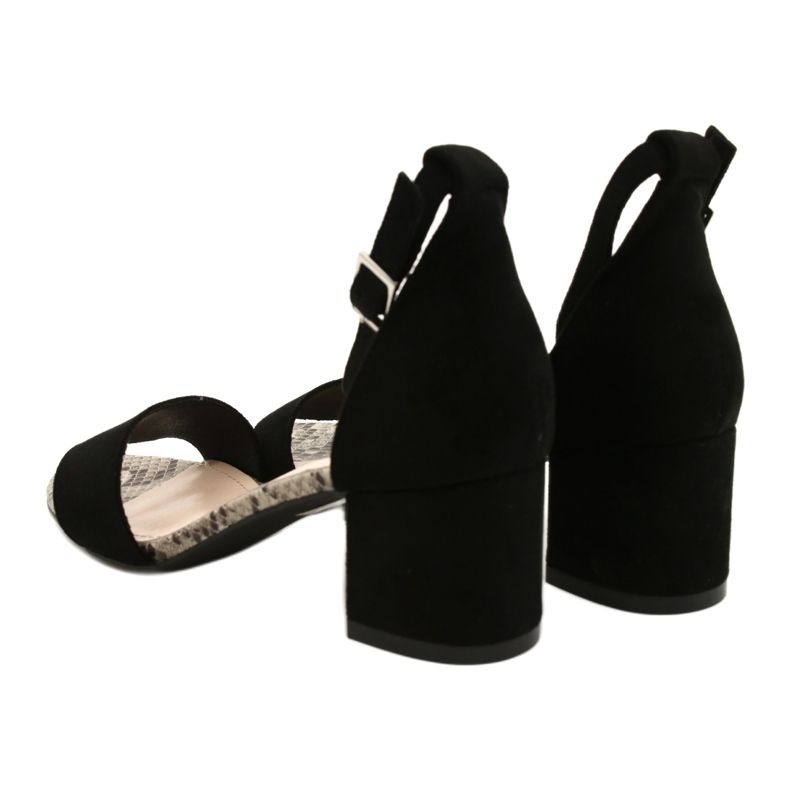 Sandálias em poste baixo Sergio Leone SK839 bege marrom preto 5