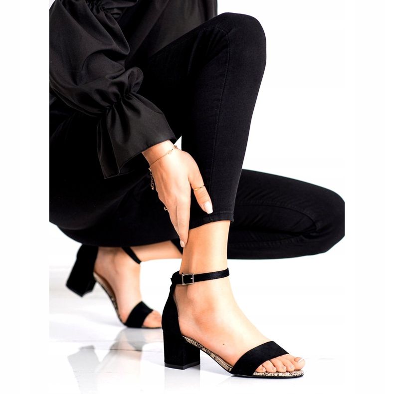 Sandálias em poste baixo Sergio Leone SK839 bege marrom preto 1