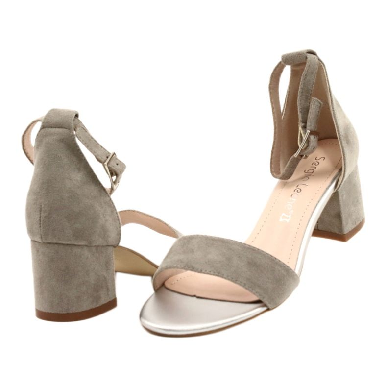 Sergio Leone Sandálias em um pilar Eco SK839 Silver prata 4