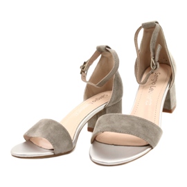 Sergio Leone Sandálias em um pilar Eco SK839 Silver prata 3