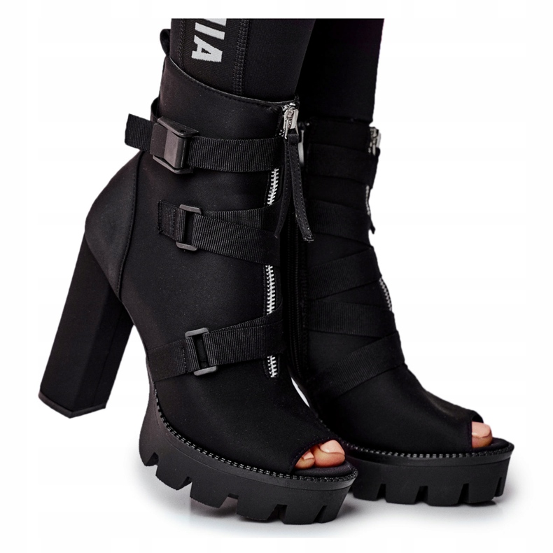 PS1 Botas femininas tornozelo open toe black gladios preto 3 PS1 Botas femininas tornozelo open toe black gladios preto 3