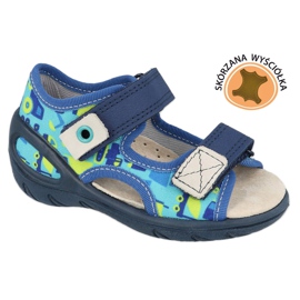 Sapatos infantis Befado pu 065X156 azul marinho azul verde 1