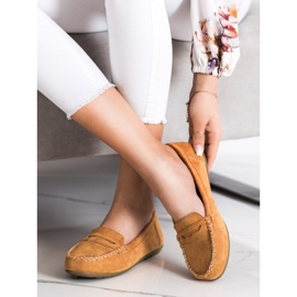 Super Me Mocassins de camurça de camelo marrom 1