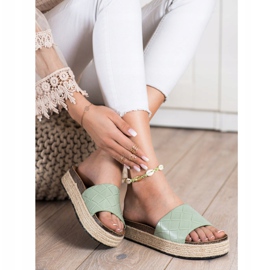 SHELOVET Chinelos na plataforma verde 1