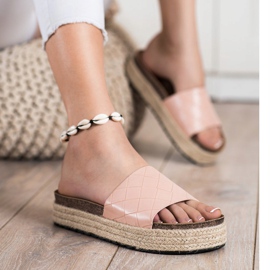 SHELOVET Chinelos na plataforma rosa 1