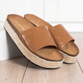 SHELOVET flip-flops de plataforma castanho 1
