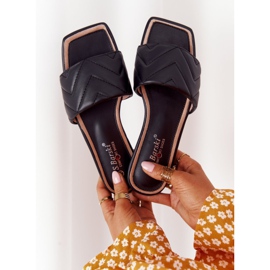 Chinelos de couro com acolchoado S.Barski 331-42 Preto 2