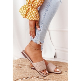 S.Barski Chinelos de couro com acolchoado S. Barski 331-42 Cappuccino bege 2