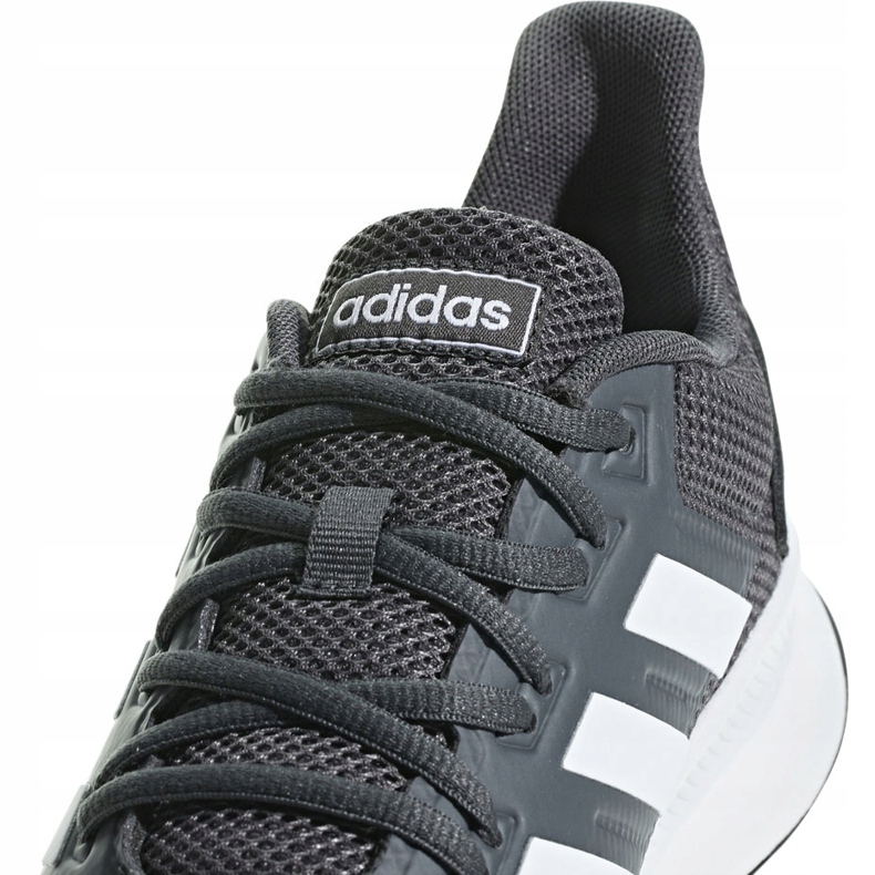 Sapatos masculinos cinza Adidas Runfalcon F36200 branco 2
