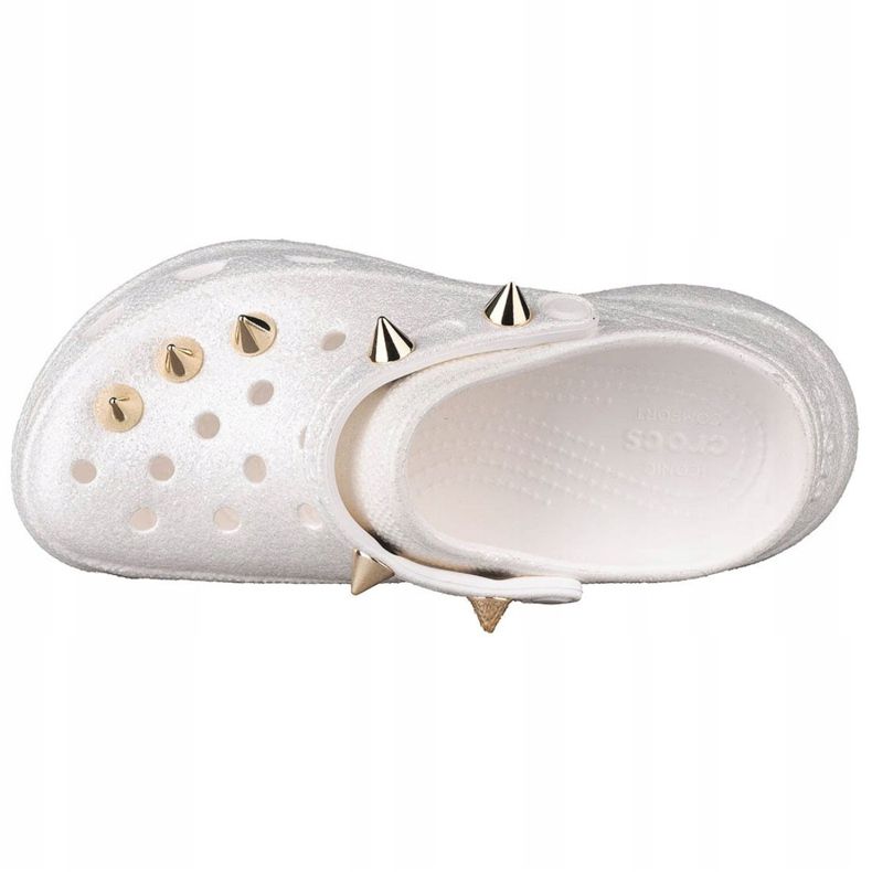 Crocs Classic Bae Glitter Stud Clog W 206783-100 branco dourado 2