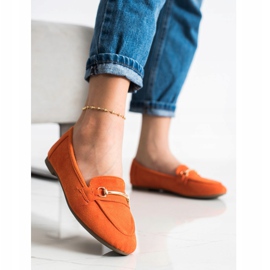 Anesia Paris Mocassins elegantes de camurça laranja 2