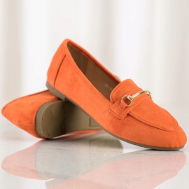 Anesia Paris Mocassins elegantes de camurça laranja 1