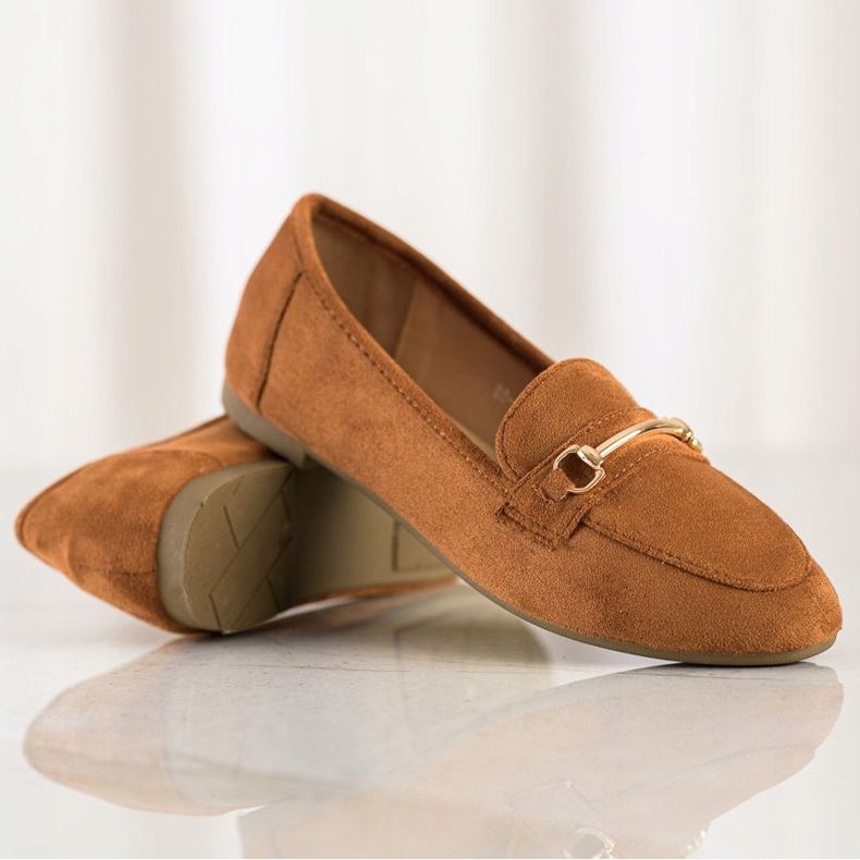 Anesia Paris Mocassins elegantes de camurça marrom 1