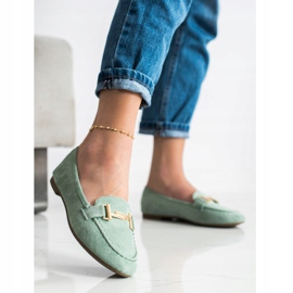 Anesia Paris Mocassins elegantes verde 2